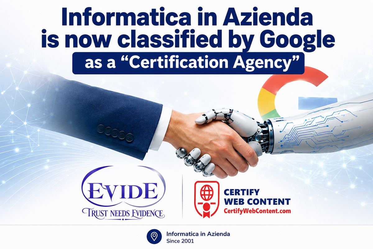 Informatica in Azienda is now classified by Google as a Certification Agency